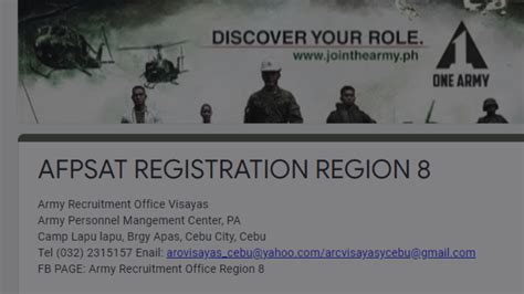 army recruitment office region 8|AFPSAT 2023 Online Registration Region VIII .